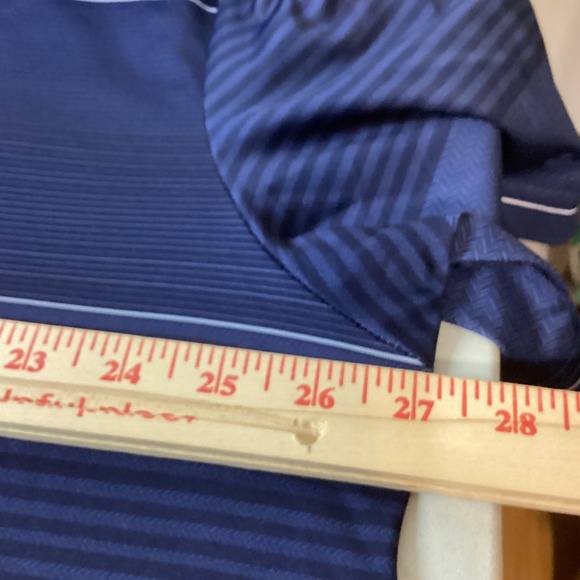 Ben Hogan Performance Golf Polo Shirt 2XL Blue Striped 30% Recycled Polyester‎ - Picture 11 of 11